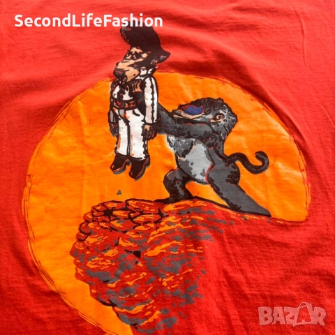 Тениска Gamo Lion King Parody „Кралят“ Elvis оранжева , размер M, снимка 5 - Тениски - 52875005