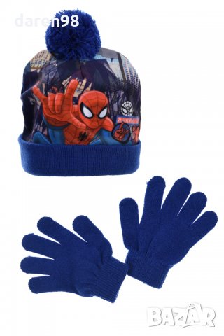 Шапка+ръкавици Спайдърмен SPIDERMAN.ПРОМОЦИЯ!!!, снимка 1 - Шапки, шалове и ръкавици - 23365471