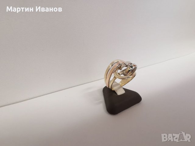 Златен пръстен три цвята злато , снимка 3 - Пръстени - 36987193