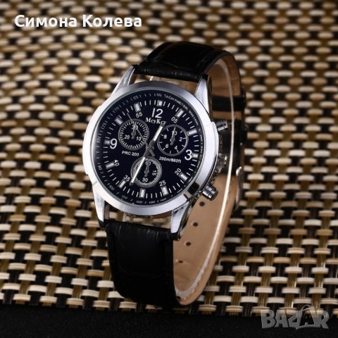 ✨Класически мъжки ръчен часовник с кожена верижка, снимка 1 - Луксозни - 39235339