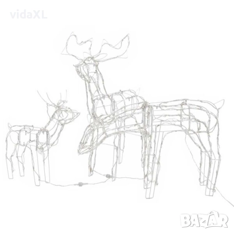 vidaXL Коледна украса, 3 светещи елена, 229 LED лампи(SKU:51011)
