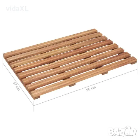 vidaXL Постелки за баня, 2 бр, акациево дърво масив, 56x37 см, снимка 6 - Аксесоари за баня - 56147621