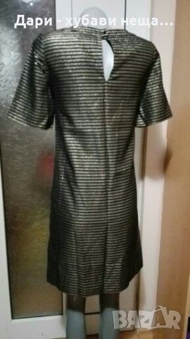 Нова рокля в черно и златисто👗🍀XS,S🍀👗арт.4005, снимка 2 - Рокли - 35168159