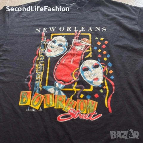 Винтидж тениска произведена в САЩ. Тениска с единичен шев 90-те надпис „Н, снимка 2 - Тениски - 53134842