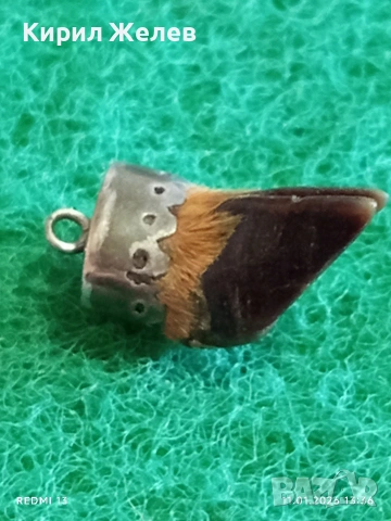 Винтидж бижу копито на животно в сребърен обков амулет 52550, снимка 5 - Колиета, медальони, синджири - 53062355