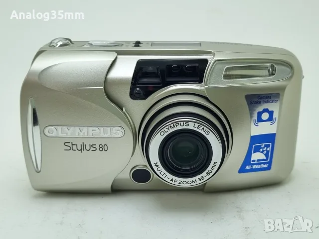Olympus Stylus 80 Silver – 35mm Film Camera | 2.1x Zoom | All-Weather Design