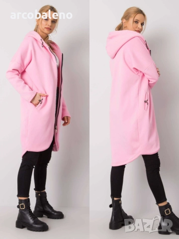 Дамски дълъг преходен суичър с качулка и цип Tina, 5цвята , снимка 6 - Суичъри - 52931058