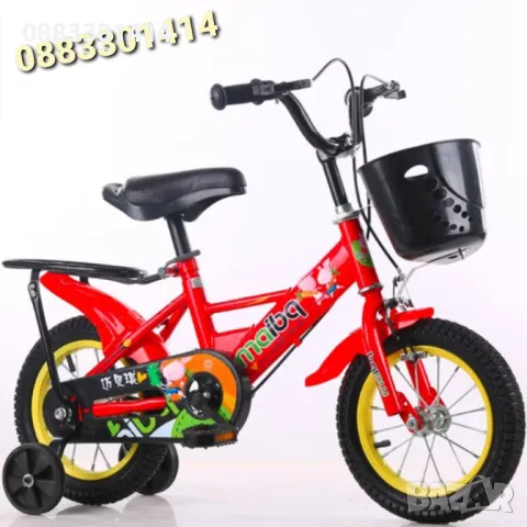 Детски велосипед с помощни колела и кош , снимка 2 - Велосипеди - 50216406