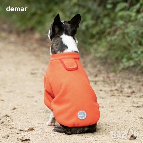 HUGO & HUDSON Поларено яке за кучета, ветроустойчиво, топло, с отвор за повод, оранжево, M50, снимка 7 - За кучета - 44151588