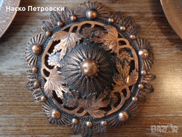 РЕТРО декоративни съдове от ръчно кована чиста мед., снимка 9 - Декорация за дома - 31193981