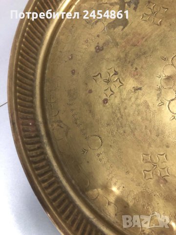  месинг, поднос, маса за чай, поднос, ориенталски стил, Мароко, антик, ръчна изработка, снимка 7 - Антикварни и старинни предмети - 42860930