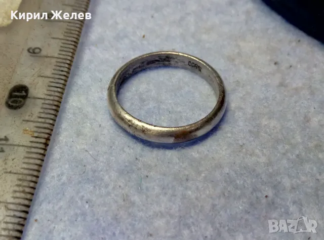 СТАРА КЛАСИЧЕСКИ МОДЕЛ СРЕБЪРНА ХАЛКА ПРЪСТЕН СРЕБРО S800 РЪЧНА ИЗРАБОТКА АНГЛИЯ 48584, снимка 5 - Антикварни и старинни предмети - 49704400