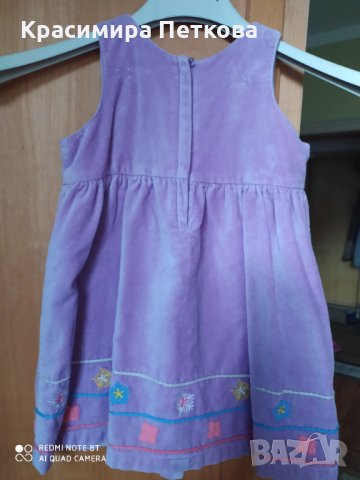 Лилава рокля Бенетон, снимка 2 - Бебешки рокли - 31346354