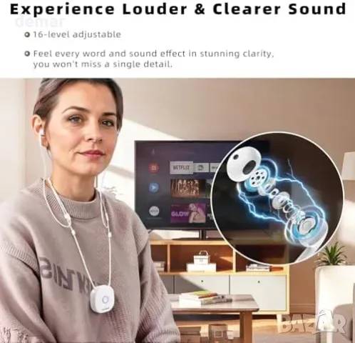 Безжични телевизионни слушалки Holdsound за възрастни, plug-and-play, снимка 3 - Безжични слушалки - 55945919