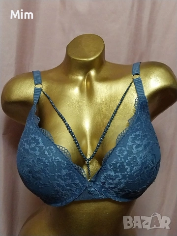 Sapph 85 E Син дантелен сутиен с мъниста 