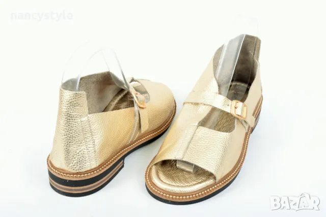 СЕЗОН'25! Ефектни ниски дамски сандали от естествена кожа - Два цвята, снимка 4 - Сандали - 49783767