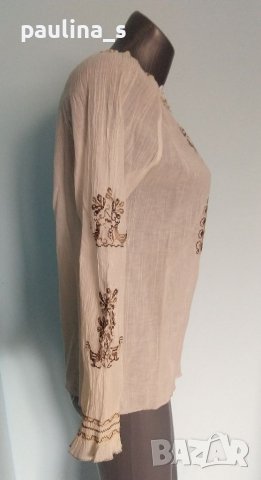 Винтидж / Гръцка туника в етно стил от кенар / памук и лен, снимка 5 - Туники - 39890120