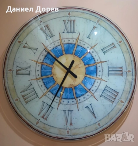 Дизайнерски Голям Стенен Стъклен Часовник, снимка 2 - Стенни часовници - 52683467