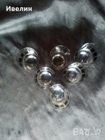 шест стъклени чаши-комплект, снимка 4 - Антикварни и старинни предмети - 30809264