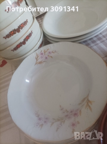 Продавам порцеланови чинии и сервизи, стъклени съдове, чаши, снимка 7 - Прибори за хранене, готвене и сервиране - 51738207