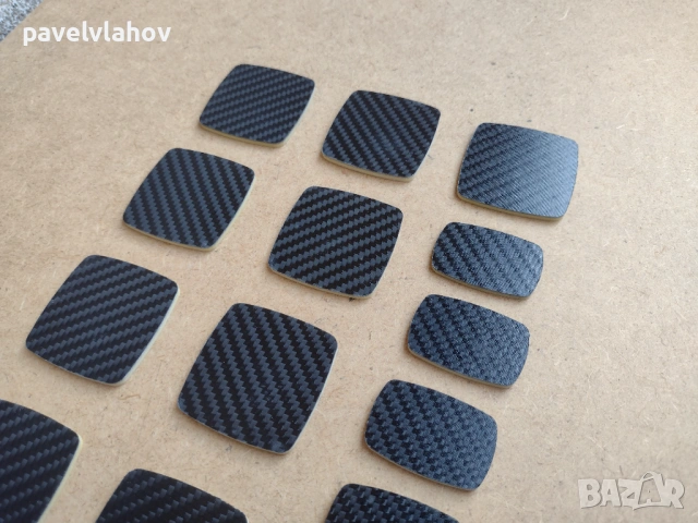 Пластмасови плочки с карбоново покритие - въглеродни влакна, 18 броя, снимка 4 - Други - 53983764