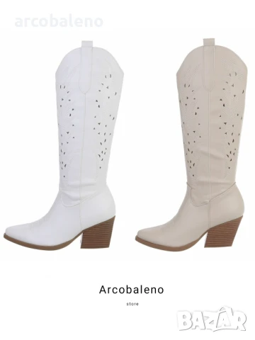 Дамски уестърн и байкърски ботуши, 2цвята 