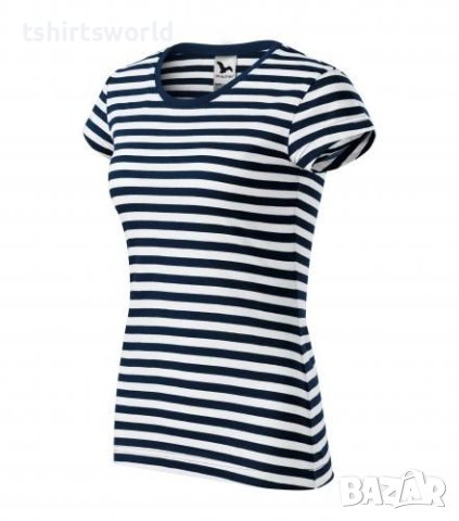 Нова дамска моряшка тениска, тъмносиньо/бяло райе, снимка 2 - Тениски - 42077193