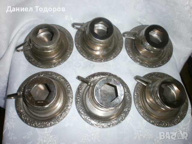Руски Комплект   6 Подстакани  + 6 Чинийки - с  Налична маркировка., снимка 3 - Сервизи - 37575440