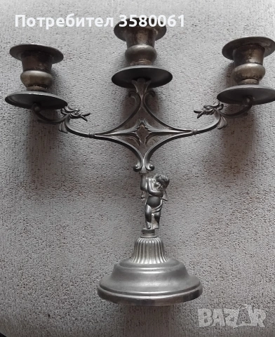 Стар посребрън свещник , снимка 4 - Декорация за дома - 53215080