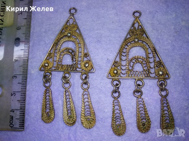 ПРЕКРАСНИ СТАРИННИ ВЪЗРОЖДЕНСКИ ОБЕЦИ ФИЛИГРАННО СРЕБРО ВИСОКА ПРОБА МАЙСТОРСКА РЪЧНА РАБОТА 40597, снимка 13 - Антикварни и старинни предмети - 42601260