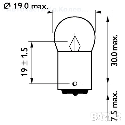 Автомобилна Крушка PHILIPS R10W, 24V,10W,тип фасунга:BA15S № 13814CP, снимка 2 - Аксесоари и консумативи - 54300082