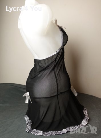 S/M секси костюм за ролеви игри - домашна прислужница/камериерка, снимка 3 - Бельо - 42146505