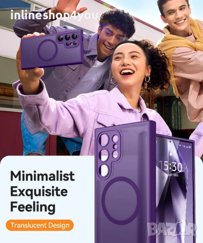 Матов MAGSAFE Кейс за Samsung Galaxy S24 Ultra, снимка 4 - Калъфи, кейсове - 51792932