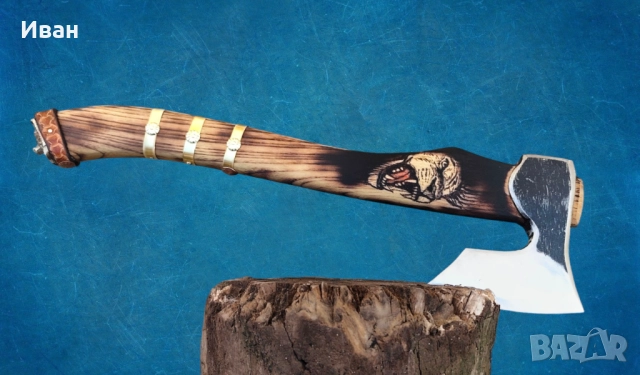 Брадва лъв ръчна изработка топор секира , снимка 4 - Градински инструменти - 52308489