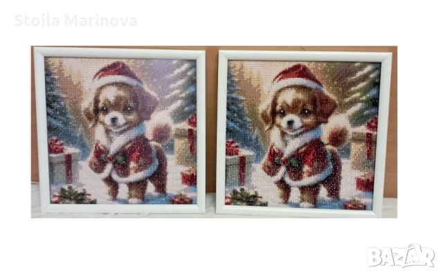 Коледни диамантени гоблени с рамка, снимка 3 - Други - 52321850