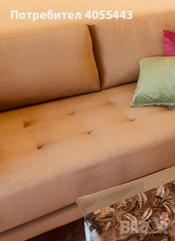 Луксозен чисто нов диван с пясъчно кадифе, снимка 3 - Дивани и мека мебел - 53924097