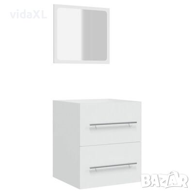 vidaXL Шкаф за баня с огледало, бял, 41x38,5x48 см（SKU:804818, снимка 1