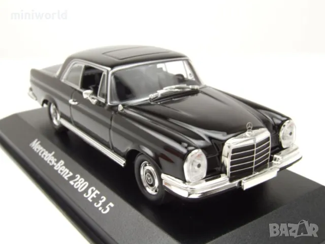 Mercedes-Benz 280 SE 3.5 Coupe W111 1970 - мащаб 1:43 на Maxichamps моделът е нов в PVC дисплей-кейс, снимка 7 - Колекции - 50011167