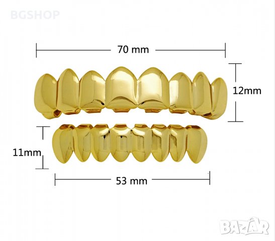 Hip Hop Grillz 8 set / Хип хоп грилз 8 комплект - Gold, снимка 4 - Бижутерийни комплекти - 29803145