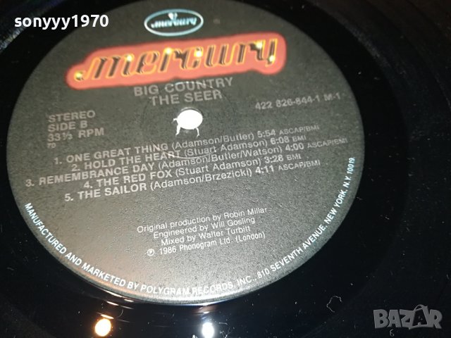 BIG COUNTRY THE SEER-LONDON/NEW YORK 0106222143, снимка 15 - Грамофонни плочи - 36951852