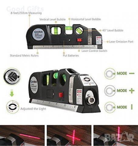 Лазерен нивелир Pro3 с ролетка, снимка 4 - Други инструменти - 29530753