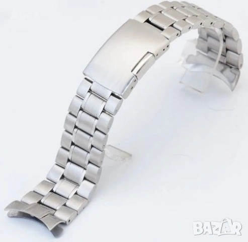 Верижка за Часовник с Извити Накрайници.Curved End Заоблени Стоманени Верижки 18, 20, 22, 24мм