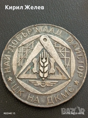 Рядък плакет 1978г. ЦК на ДКМС НАЙ ДОБЪР МЛАД МАЙСТОР 26377