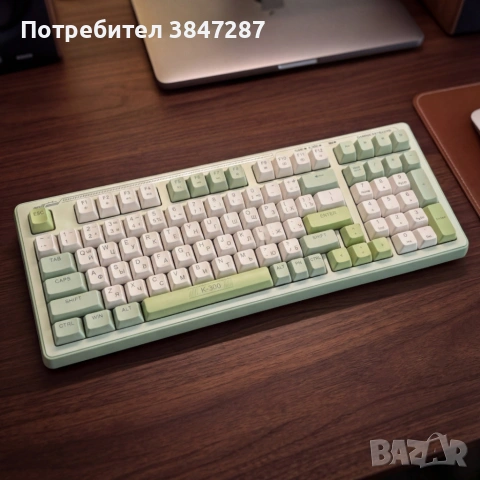 Механична геймърска клавиатура K300 RGB USB – ергономична, подсветка, снимка 3 - Клавиатури и мишки - 54048485