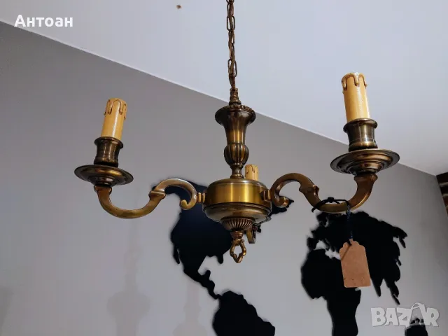 Месингов полилей , снимка 3 - Лампи за таван - 49852250