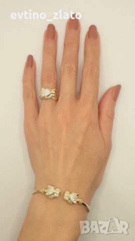 Златни гривни и пръстен ПАНТЕРА, снимка 4 - Гривни - 40607624