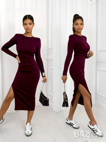 Дамски комплект Paola: миди пола и блуза с дълги ръкави, 6цвята , снимка 10 - Комплекти - 52279179