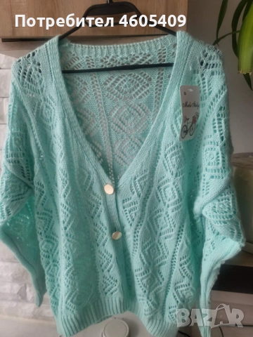 Жилетка цвят мента, снимка 3 - Жилетки - 51933418