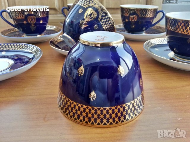 Руски чаши за чай кафе кобалт лфз, снимка 10 - Антикварни и старинни предмети - 33760915