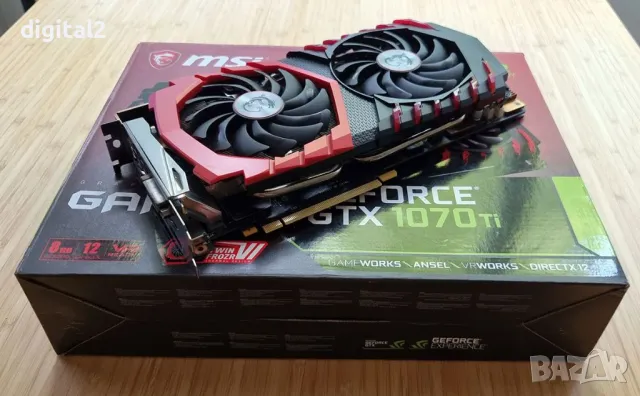 Видеокарта MSI GeForce GTX 1070 Ti Gaming 8GB GDDR5 256bit 12 месеца гаранция., снимка 3 - Видеокарти - 49419426